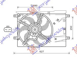 VENTILATOR KOMPLET BENZIN +A/C