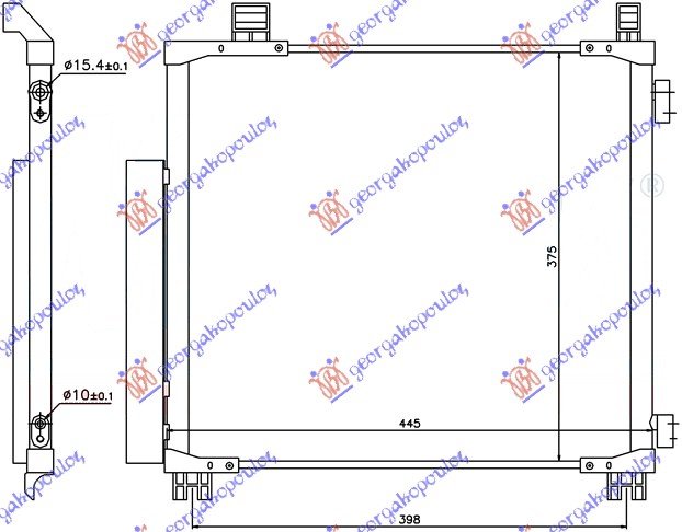 HLADNJAK KLIME 1.0 12v/1.3 VVTi BENZIN - 1.4 D4D DIZEL (415x375x16) (KOYO)