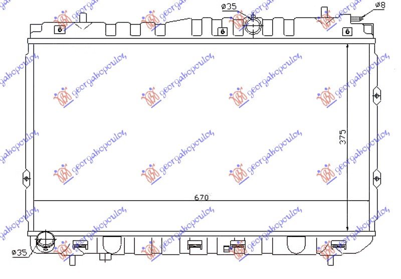 HLADNJAK MOTORA 1.5 CRDi DIZEL (375x670x16) (NISSENS)