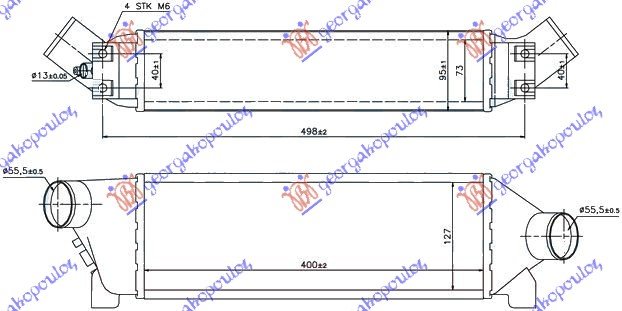 HLAD INTERC.  2.0 TDi 02-06 (40x12.7x7.3