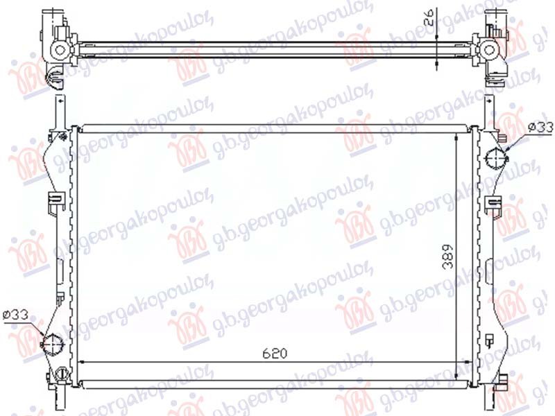 HLADNJAK MOTORA 2.4 DIZEL (-AC) (620x400x26) (NRF)