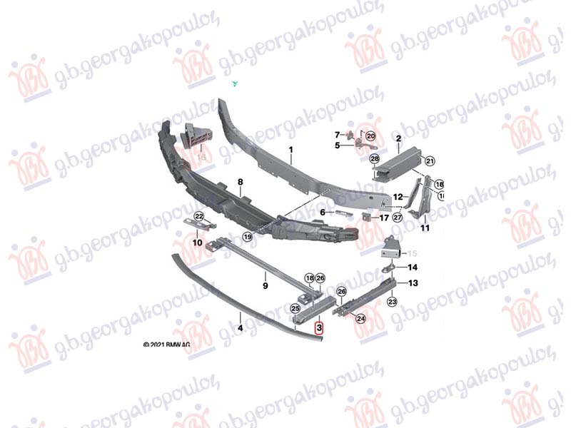 NOSAC HLADNJAKA PREDNJI ALUMINIJUM (PRODUZETAK SASIJE)