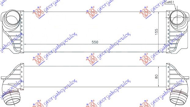 HLAD.INTERC.2.0-2.5-3.0 DIZEL (550x155x8