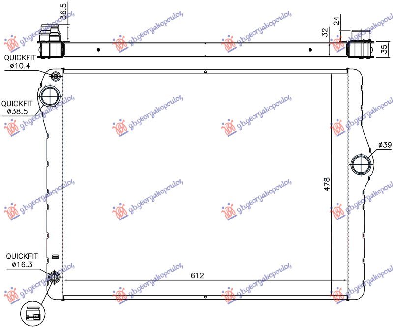 HLADNJAK MOTORA 3.0 BENZIN (MAN/AUTO) (612x487)  (NISSENS)
