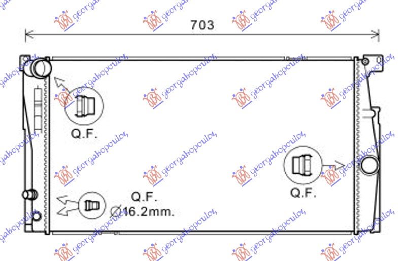 HLADNJAK MOTORA 1.6/2.0 BENZIN (MAN) N20B16A/N20B20A/B (60x34.5x3.2) (NISSENS)