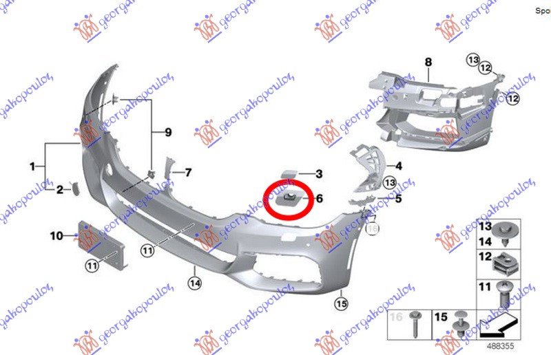 SINA ZADNJEG BRANIKA PLASTICNA (G30/SEDAN) (M-SPORT)