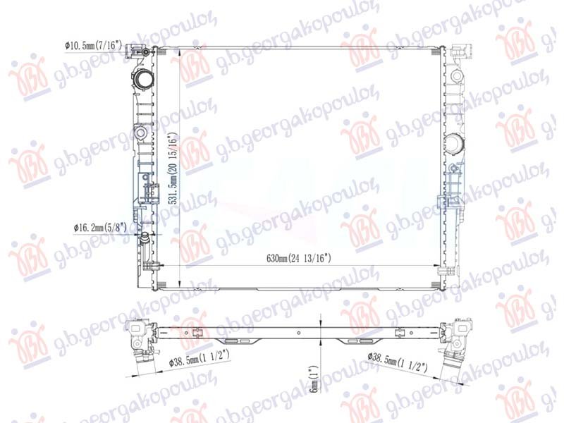 HLADNJAK MOTORA 2.0/3.0 BENZIN (MAN/AUTO) (630x536) (NRF)