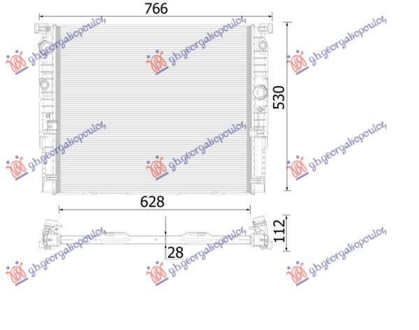 HLADNJAK MOTORA 2.0/4.4 HiBRID-BENZIN (628x530x26) (NRF)