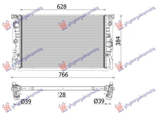 HLADNJAK MOTORA 2.0 BENZIN (628x384x26)