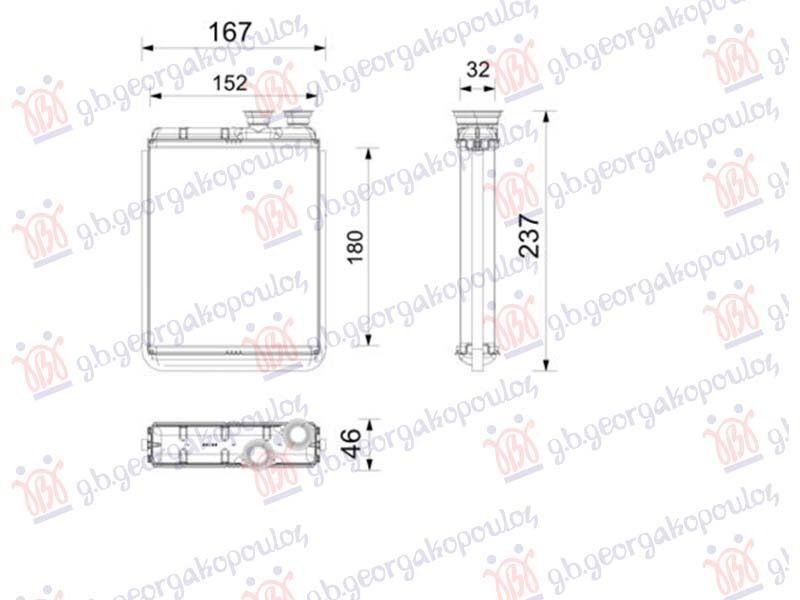 GREJAC KABINE BENZIN/DIZEL (180x152) (NISSENS)