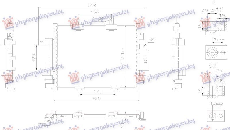 HLADNJAK KLIME ELEKTRICNI (420x302x16) (NISSENS)
