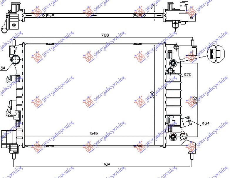 HLAD.MOTO. 1.4i-16V(55x40x1.5)AUTOMATIK