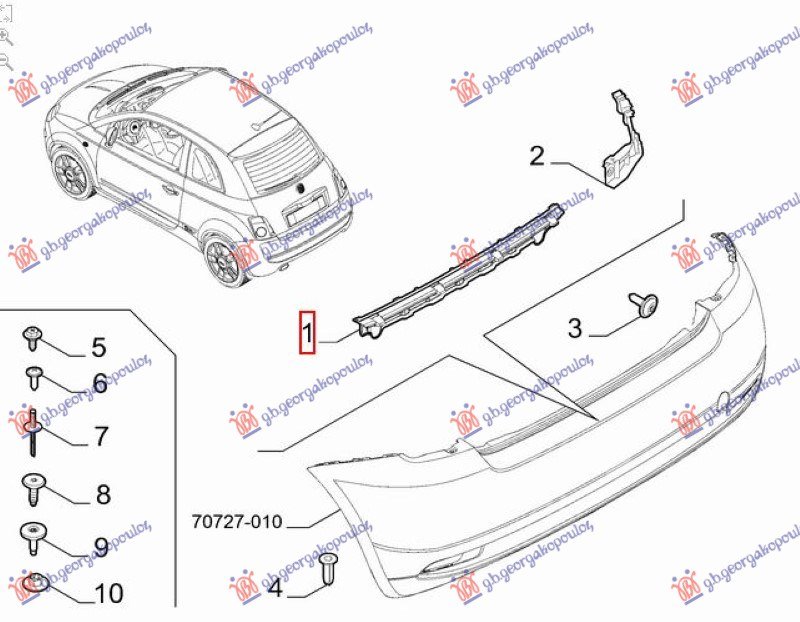 NOSAC ZADNJEG BRANIKA PLASTICNI (O)