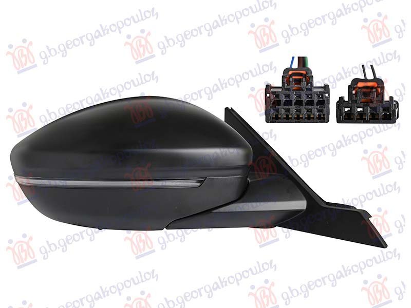 RETROVIZOR ELEKTRICNI (MIGAVAC) (SENZOR) (10OTV/5 PIN + 4OTV/2 PIN) (A KVALITET) (KONVEKSNO STAKLO)