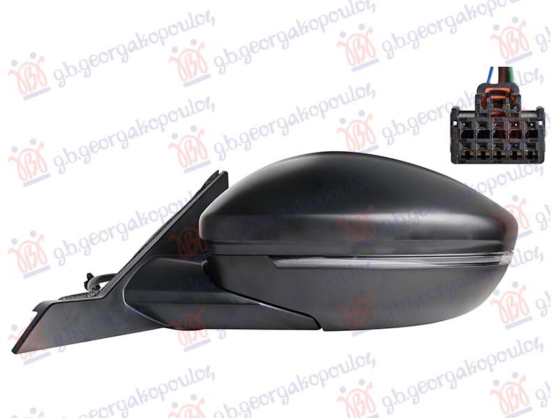 RETROVIZOR ELEKTRICNI (MIGAVAC) (10OTV/5 PIN) (A KVALITET) (KONVEKSNO STAKLO)