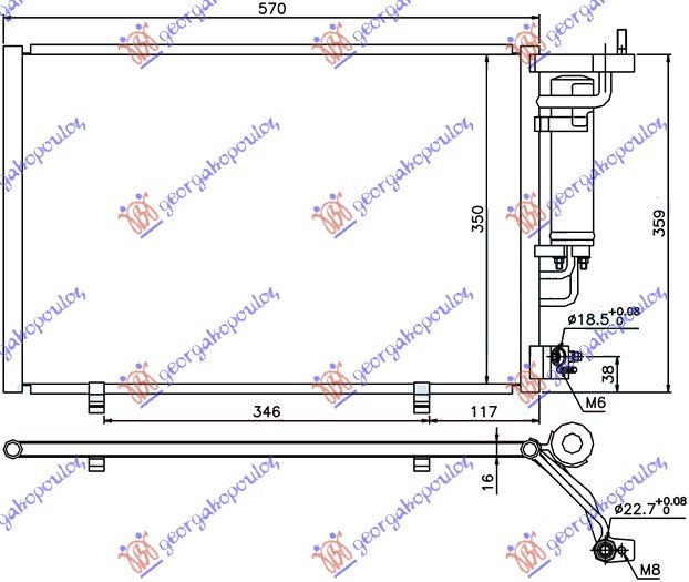 HLADNJAK KLIME BENZIN-1.5 TDCI (57x35)