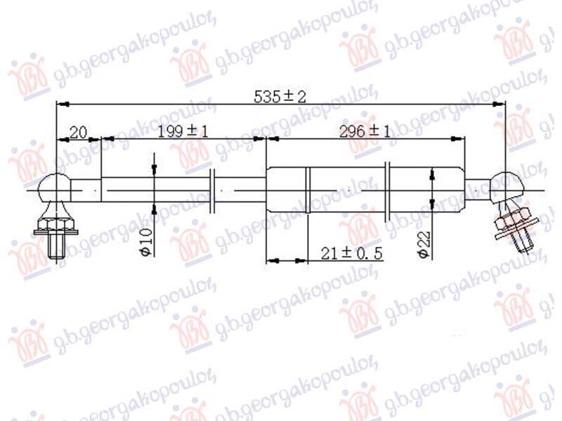 AMORTIZER GEPEK VRATA (535L-510N)