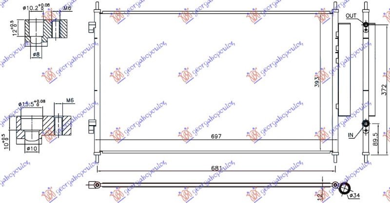 HLADNJAK KLIME BENZIN/DIZEL (665x395x12) (KOYO)