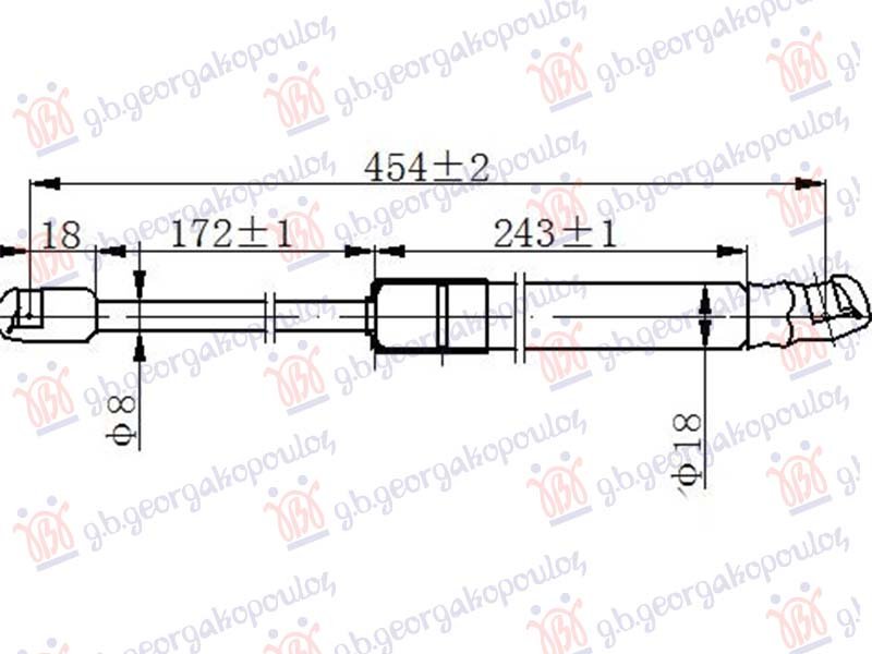 AMORTIZER GEPEK VRATA (454L-435N)