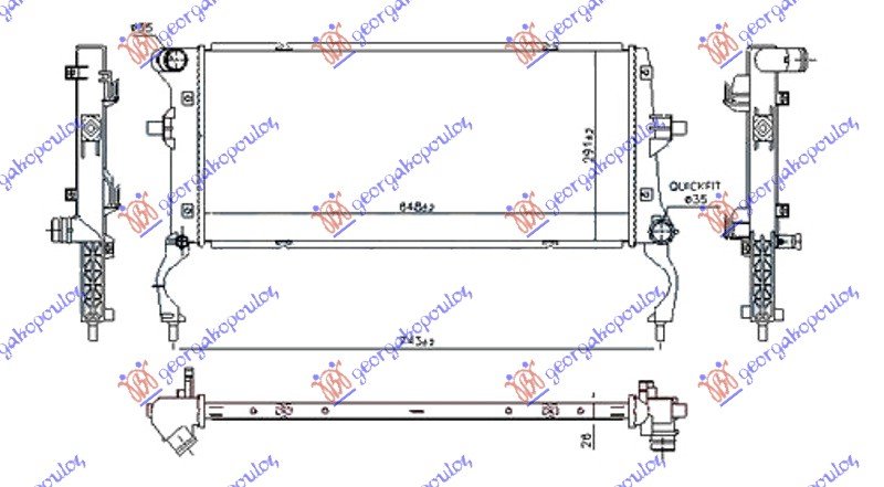 HLADNJAK MOTORA 1.6 CRDi DIZEL (650x290x26) (NRF)