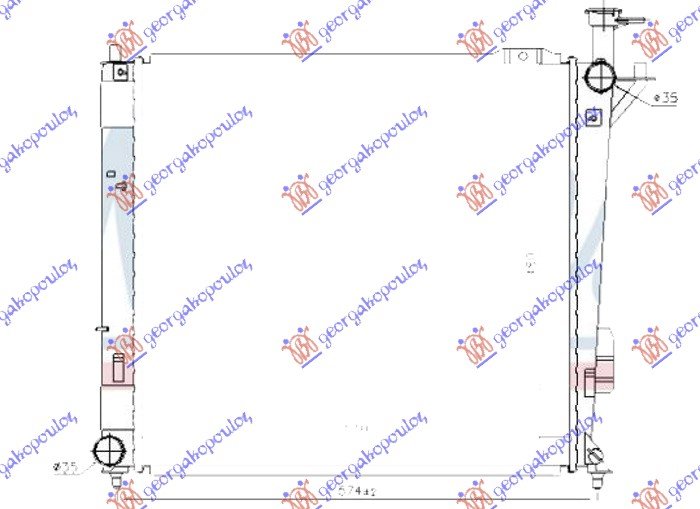 HLADNJAK MOTORA 2.0/2.2 CRDi DIZEL (MAN) (510x480x26) (HALLA TIP) (KOYO)