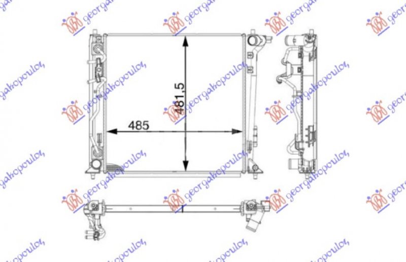 HLADNJAK MOTORA 2.0 CRDi DIZEL (AUTOMATSKI) (485x465x26) (CESKA) (VALEO)