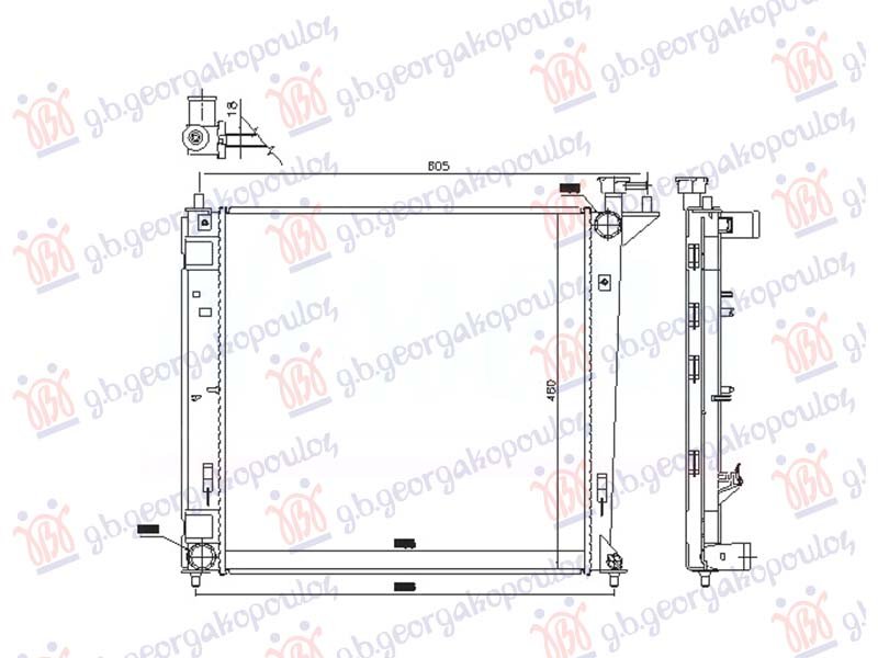 HLADNJAK MOTORA 1.7 CRDi DIZEL (MAN) (480x480x16) (NRF)