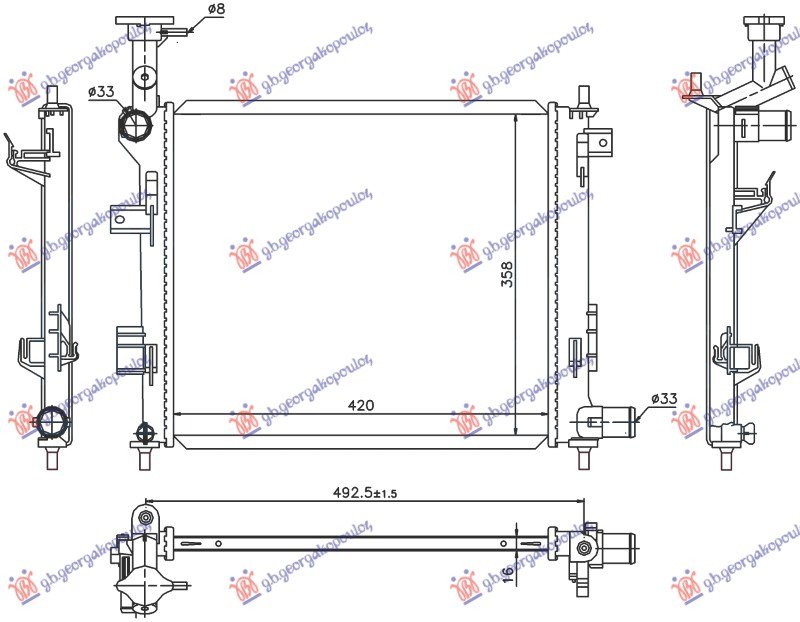 HLADNJAK MOTORA BENZIN (MAN) (42x37) (NRF)