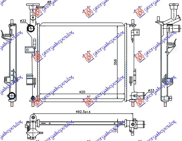 HLADNJAK MOTORA BENZIN (MAN) (42x37) (VALEO)