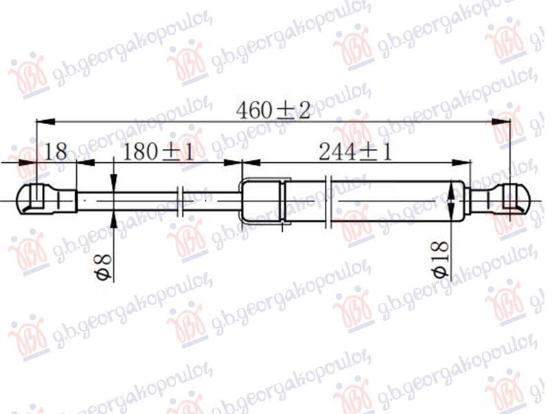 AMORTIZER GEPEK VRATA (457L-300N)