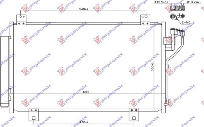 HLADNJAK KLIME ZA SVE MODELSE BENZIN (658x368x16) (GAS R134) (KOYO)