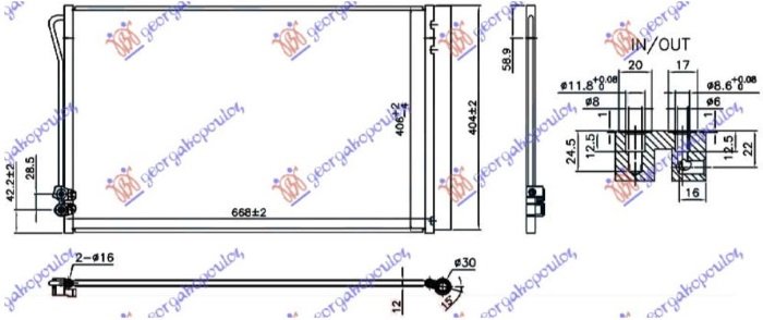 HLADNJAK KLIME ZA SVE MODELSE BENZIN/DIZEL (640x385x12) (NRF)
