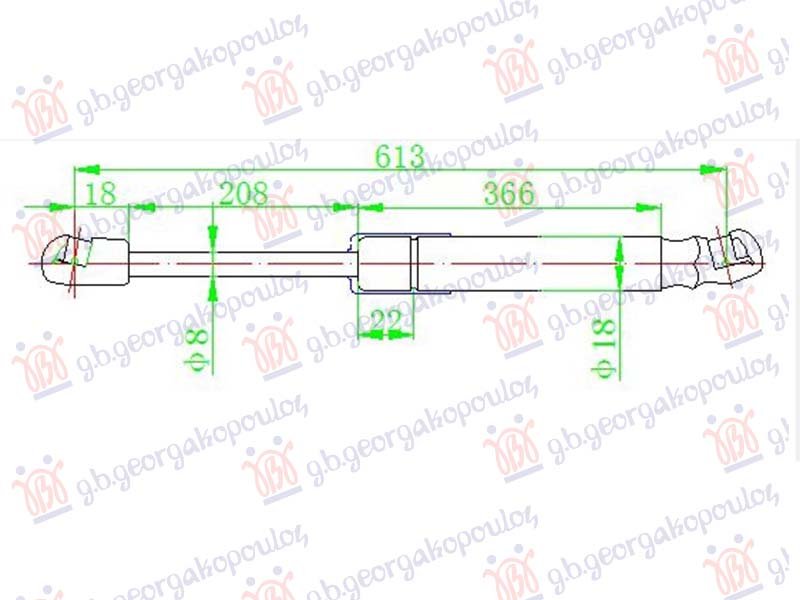 AMORTIZER GEPEK VRATA (613L-560N)