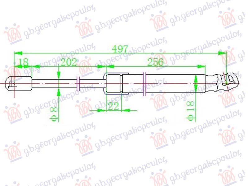 AMORTIZER GEPEK VRATA KARAVAN (498L-575N)