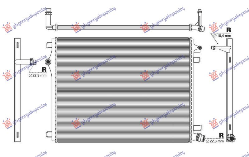HLADNJAK MOTORA DODATNI 1.5/2.0 BENZIN/HIBRID - 2.0 DIZEL/HIBRID (634x470) (NRF)