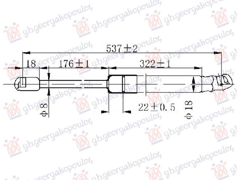 AMORTIZER GEPEK VRATA (537L-575N)