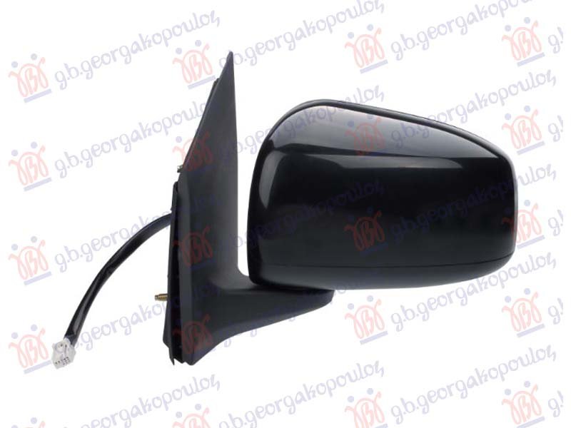 RETROVIZOR ELEKTRICNI CRNI (3 PIN) (KONVEKSNO STAKLO)