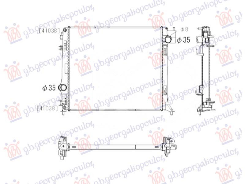 HLADNJAK MOTORA 1.3 BENZIN/HIBRID (MAN) (540x471) (NISSENS)