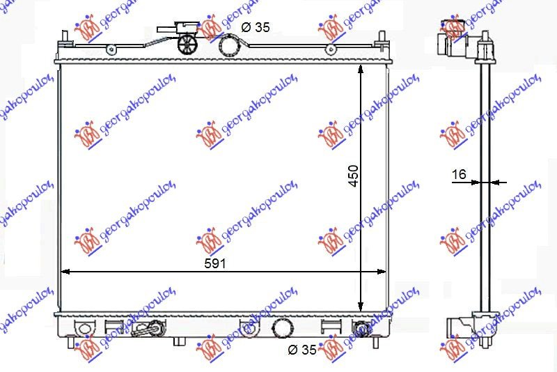 HLADNJAK MOTORA 1.6-16V(45x59x16)