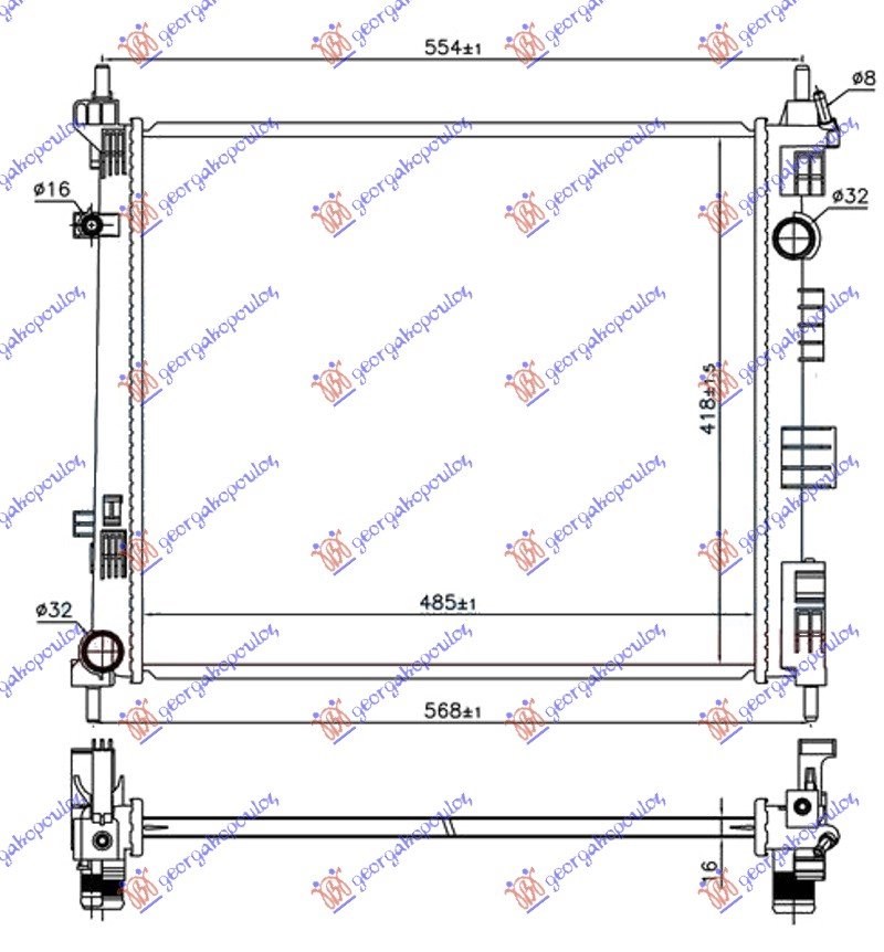 HLADNJAK 1.5 DCi DIZ -13 (485x418x16)