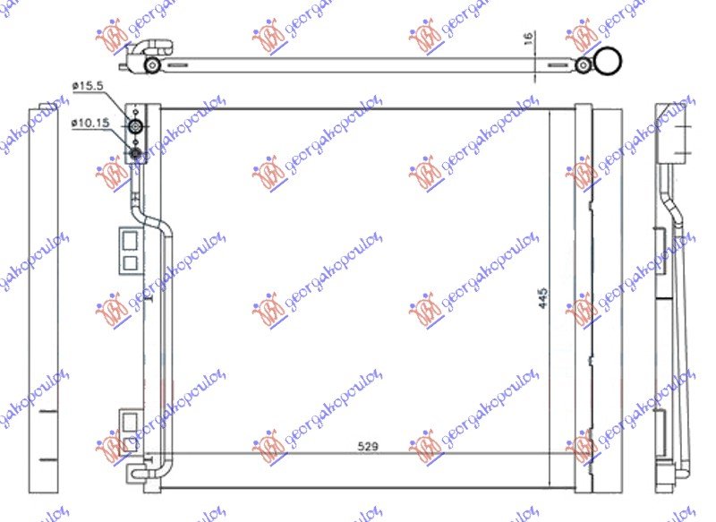 HLADNJAK KLIME 1.5 DCi DIZEL(490x450x16)