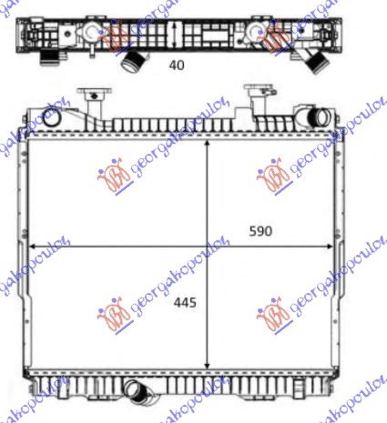 HLADNJAK MOTORA 2.5 D DIZEL (445x570x40) (NRF)