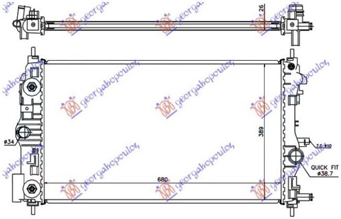 HLADNJAK MOTORA 1.4/1.6 TURBO BENZIN (AUTO) (68x39.5) (KOYO)