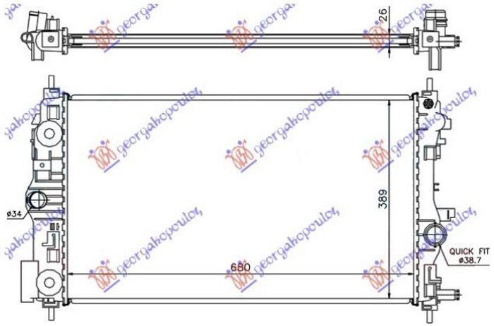 HLADNJAK MOTORA 1.7/2.0 DIZEL (68x39.5) (KOYO)