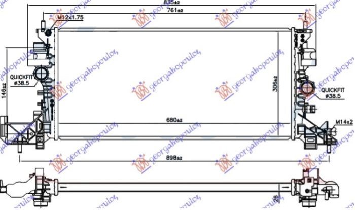HLADNJAK MOTORA ZA SVE MODELSE BENZIN/DIZEL TURBO (680x305x26) (NRF)