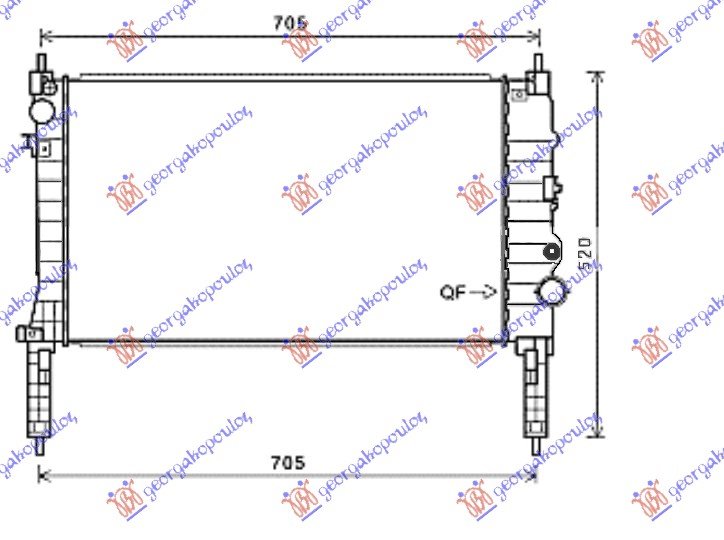HLADNJAK MOTORA 1.4 16v TURBO BENZIN (MAN) (620x360x26) (NRF)