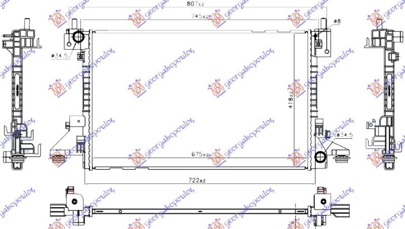 HLADNJAK MOTORA HIBRID (675x420x16) (NRF)