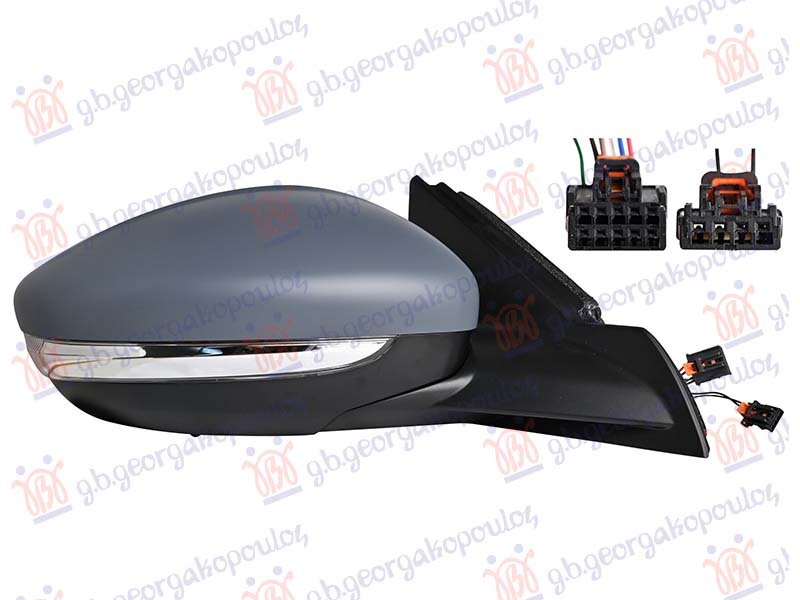 RETROVIZOR ELEKTRICNI SA GREJACEM PM (MIGAVAC) (SENZOR) (10OTV/6 PIN + 4OTV/2 PIN) (A KVALITET) (KONVEKSNO STAKLO)