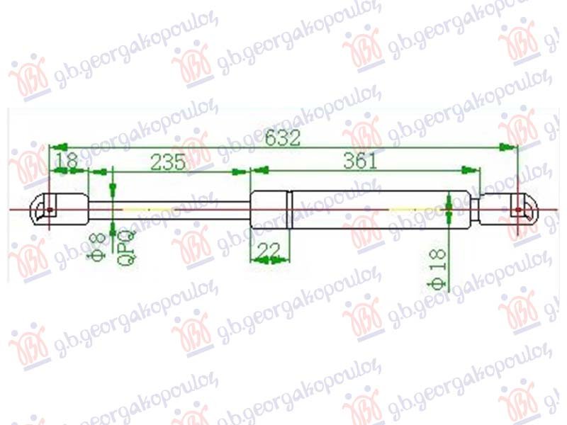 AMORTIZER GEPEK VRATA (632L-510N)