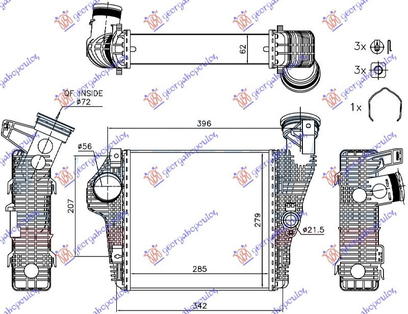 HLAD.INTERC.BENZIN 3.0-3.6(285x279x62)